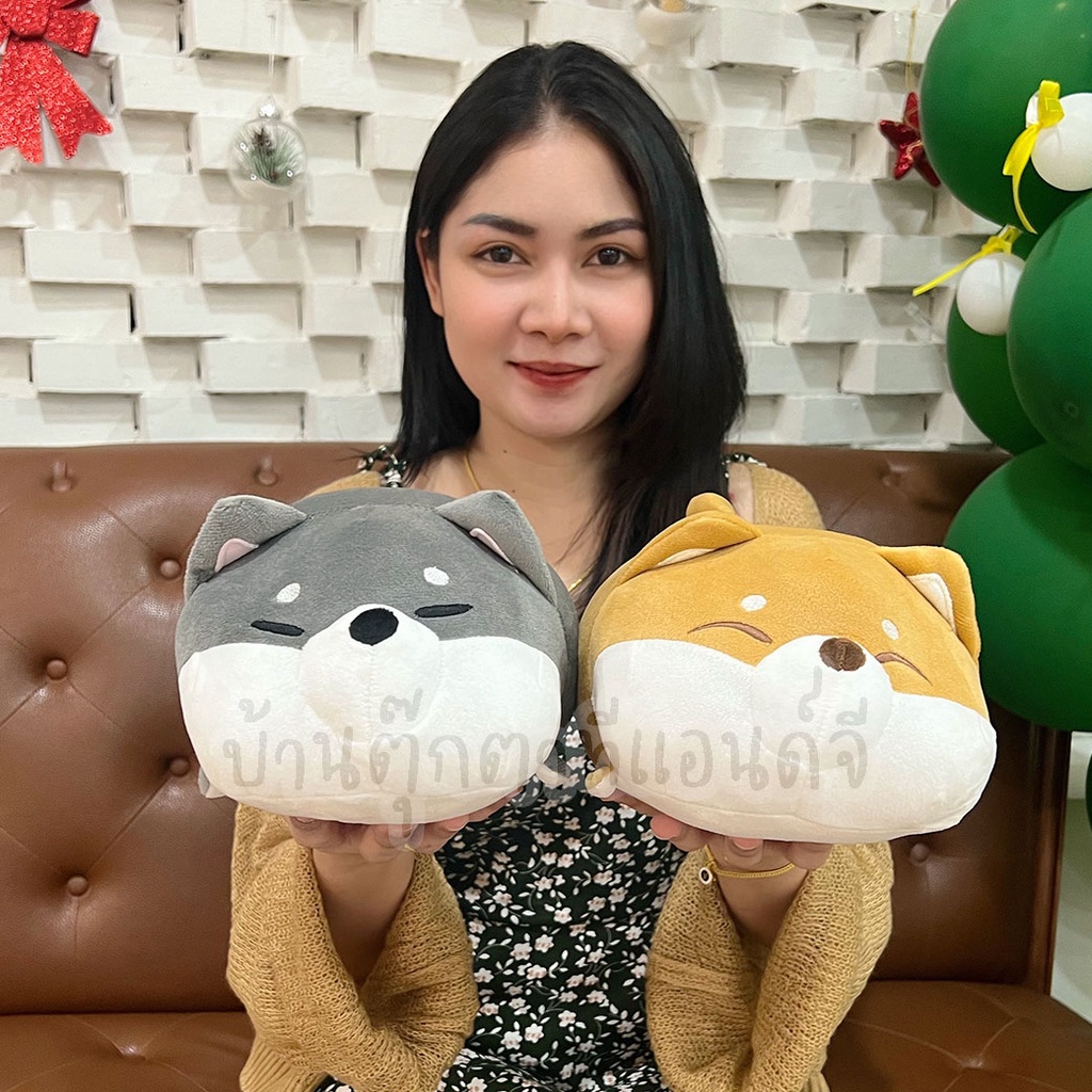 ตุ๊กตา-ชิบะ-หมาฮัสกี้-shiba-husky-ขนาด-10นิ้ว-ท่าหมอบ-หมาไซบีเรียน-หมาชิบะ-นุ่มนิ่มมาก-ตุ๊กตาหมา