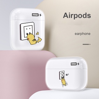 เคสหูฟัง แบบนิ่ม แบบใส ลายปิกาจูน่ารัก สําหรับ airpods 2 3 Pro