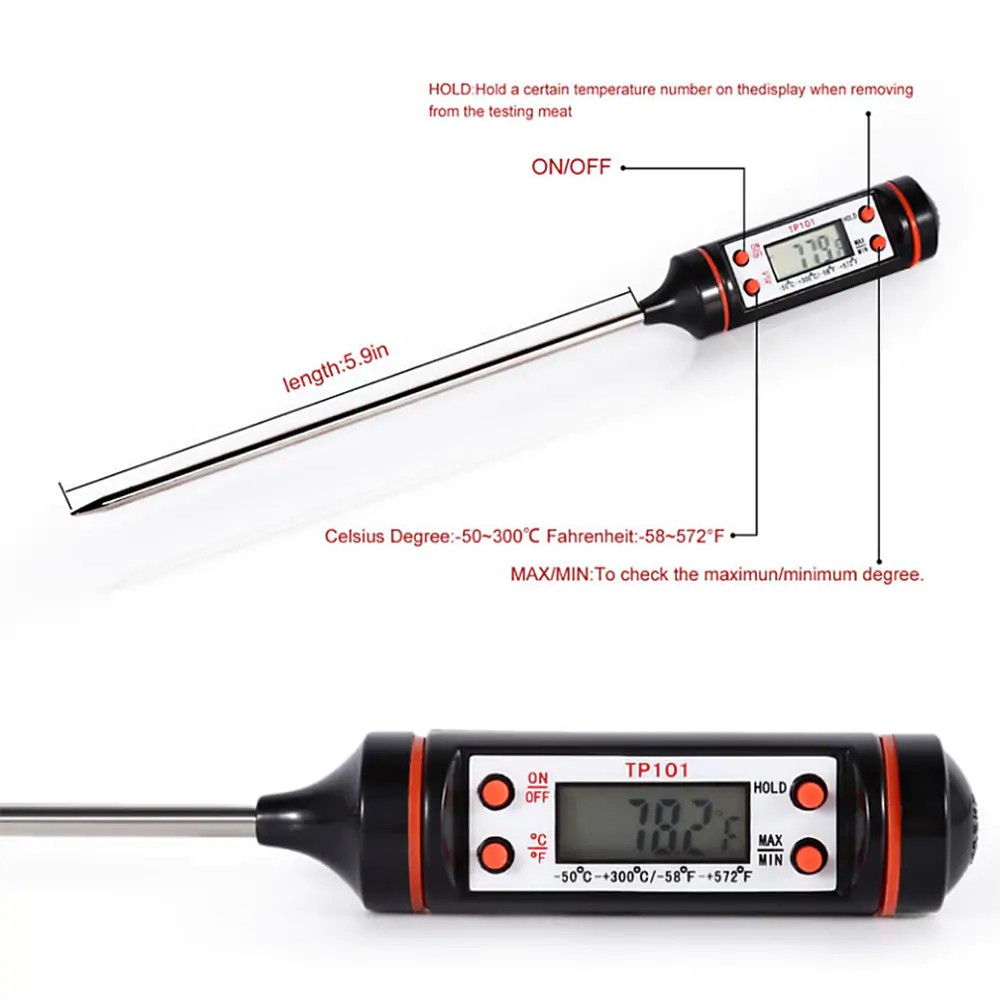 ที่วัดอุณหภูมิดิจิตอล-สำหรับทำอาหาร-ในครัว-kitchen-cooking-food-meat-probe-digital-bbq-thermometer-50-to-300c