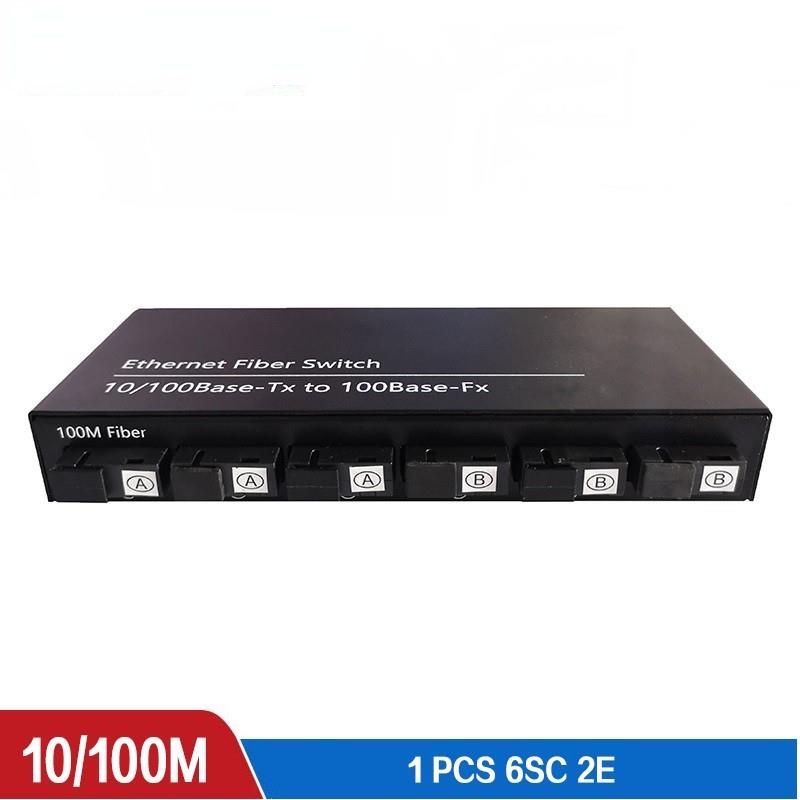 ตัวแปลงสื่อ Media Converter Fast Ethernet Switch Converter 2 RJ45 and 6 ...
