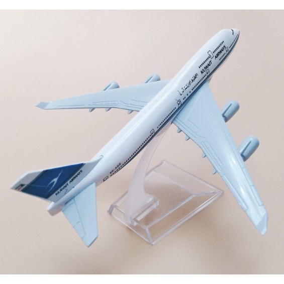 โมเดลเครื่องบิน-พร้อมส่งจากไทย-kuwait-airways-boeing-747-ขนาด-16cm-scale-1-400-มีขาตั้งโชว์