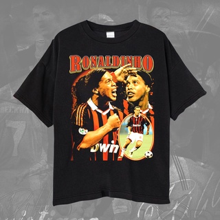 เสื้อยืด พิมพ์ลาย Ac Milan Ronaldinho Ball Player Of Brazil แฟชั่นสําหรับผู้ชาย และผู้หญิงS-5XL