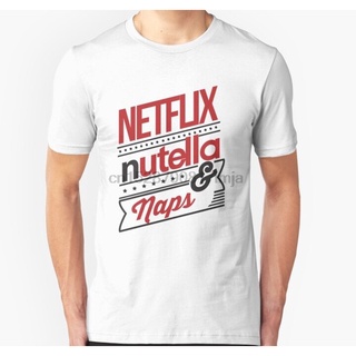 ROUNDคอลูกเรือNeckผ้าฝ้าย Netflix Nutella Naps. เสื้อยืด สําหรับผู้ชาย IOU126WQE6150-4XL