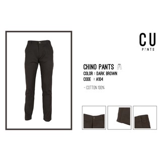 ภาพหน้าปกสินค้ากางเกงขายาว Chino pants ชิโน่ ทรงกระบอกเล็ก : Dark Brown : CU PANTS ที่เกี่ยวข้อง