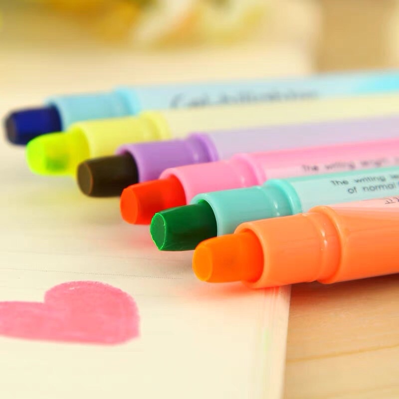 ปากกาไฮไลท์-6-สี-chosch-no-cs-8100-เนื้อเทียน-ปากกาเน้นข้อความ