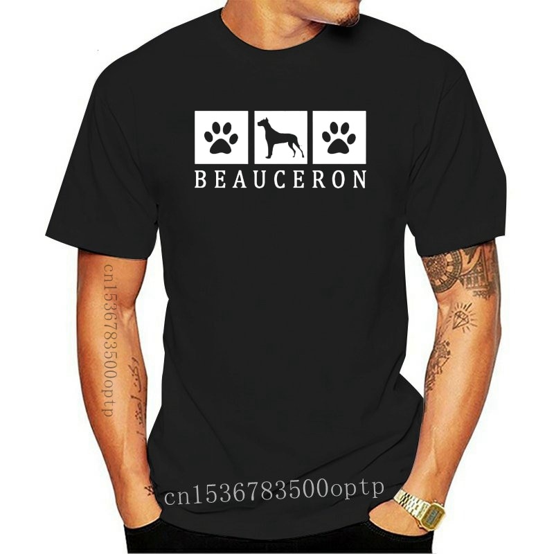 ผู้ชายแขนสั้นแปลกใหม่พิมพ์-beauceron-เงาน่ารักการ์ตูนเสื้อยืด