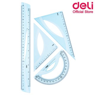 Deli H13 Drafting Set ชุดเรขาคณิต 30cm บรรจุ 4 ชิ้น (แพ็ค 1 ชุด) เครื่องเขียน อุปกรณ์การนักเรียน ชุดเรขา ชุดวงเวียน อุปกรณ์สำนักงาน