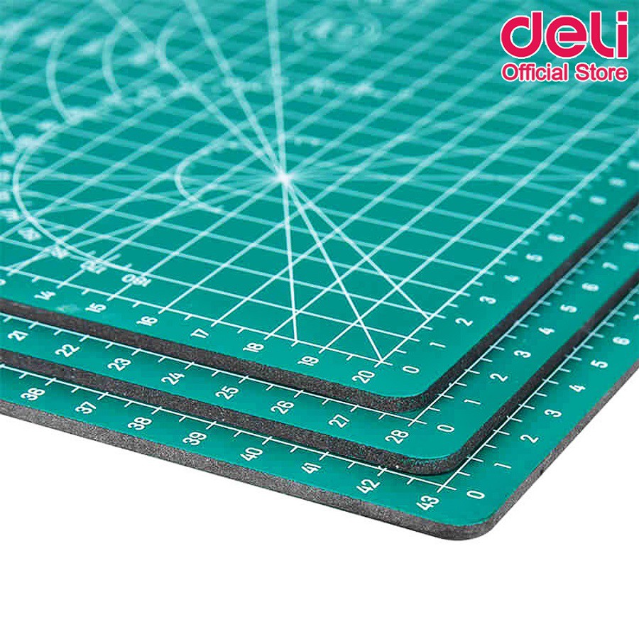 ภาพสินค้าDeli 78402 Cutting Mat PVC A2 แผ่นรองตัดกระดาษ สีเขียว แบบสองด้าน PVC ขนาด A2 (600 x 450mm) อุปกรณ์สำนักงาน แผ่นรองตัด จากร้าน deli_officialshop บน Shopee ภาพที่ 4