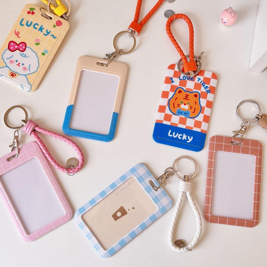 augustus-unique-korean-style-pendant-personality-card-holder-women-key-chain-cute-slide-cover-key-holder-bus-card-cover-access-card-protective-case-children-gift-key-ring-ornaments