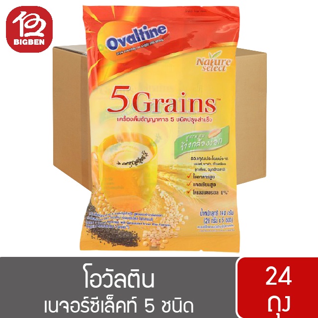 ยกลัง-24-ถุง-ovaltine-โอวัลติน-เครื่องดื่มธัญญาหาร-28กรัม-x-5-ซอง-140กรัม