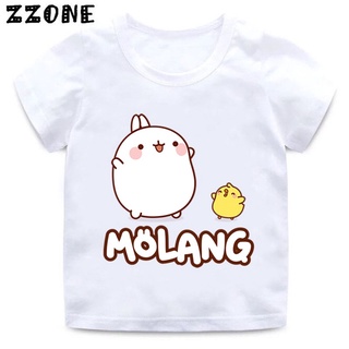 เสื้อยืด พิมพ์ลายการ์ตูนกระต่าย Molang And Piupiu น่ารัก แฟชั่นฤดูร้อน สําหรับเด็กผู้ชาย และเด็กผู้หญิง