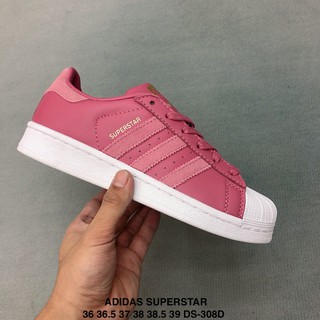 Adidas SUPERSTAR แฟชั่น ลำลอง รองเท้าสนีกเกอร์ รองเท้าผ้าใบ Pink💯%