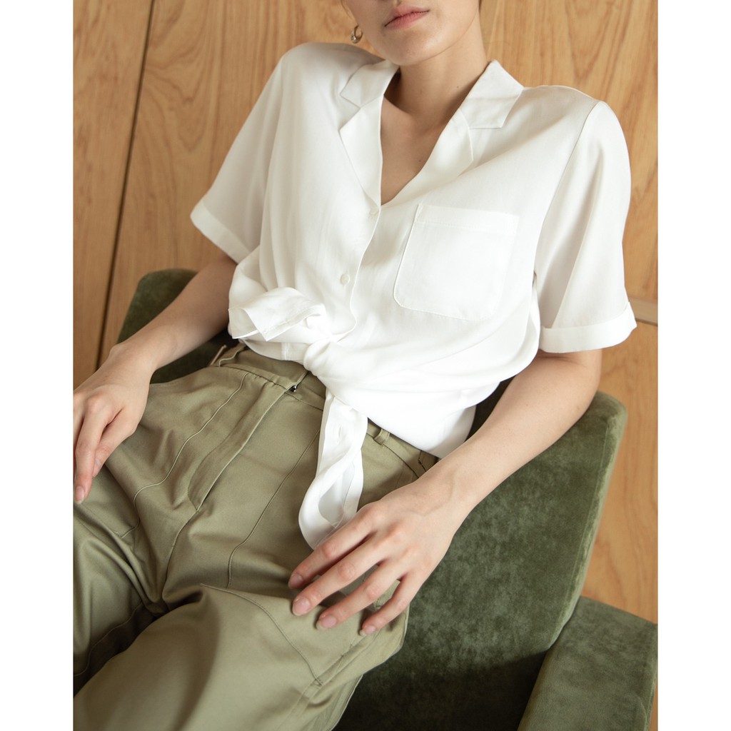 aliotte-cynthia-short-sleeve-v-neck-shirt-เสื้อเชิ้ตแขนสั้น