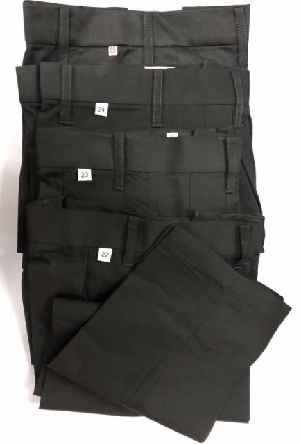 กางเกงนักเรียนสีดำ-ขายาว-เอว-22-36-มีบิลเบิก