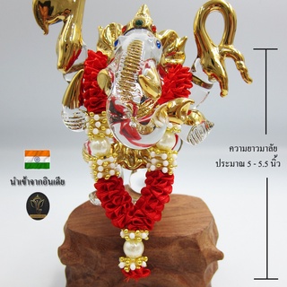 Ananta Ganesh ® พวงมาลัยแขก (อินเดียแท้) ขนาด 5" สีแดง-ทับทิม พระพิฆเนศ พระแม่ลักษมี พระแม่อุมาเทวี Ma128 MA