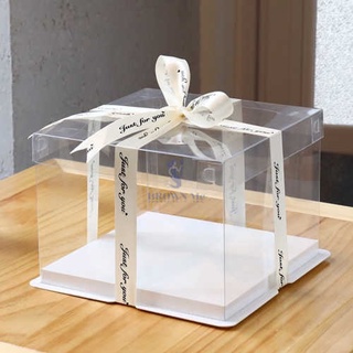 กล่องเค้กใส กล่องใส่เค้กสี่เหลี่ยมใส 1 ปอนด์ 2 ปอนด์ กล่องเค้กใสทรงสูง กล่องเค้กบาร์บี้ กล่องเค้กสามมิติ