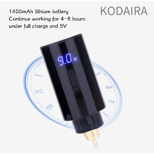 kodaira-พาวเวอร์ซัพพลายสักไร้สาย-rca-อินเตอร์เฟซ-2-โหมด-4-2-12v-ปรับได้-หน้าจอ-lcd-cordless-tattoo-power-supply