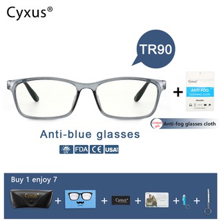 America Cyxus แว่นตากรองแสงสีฟ้า แว่นตาคอมพิวเตอร์ ย้อนยุค กรอบ Ultem เลนส์ใส สําหรับผู้หญิง / ผู้ชาย แว่นตา 8070