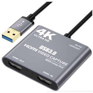 การ์ดจับภาพวิดีโอHDMI HD 1080P 4K 60Hz HDMI To USB 3.0 Video Capture Boardบันทึกเกมที่ถ่ายทอดสดออกอากาศLocal Loop Out