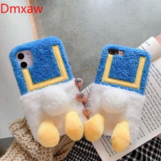 Cute Plush Phone Case Realme C17 7i 7 Pro X7 Pro Narzo 20 Pro C15 C12 C11 Reno 4 4G 4 Lite 4f A93 A73 A53 A32 2020 F17 Pro Warm Case Donald Duck Carton Case