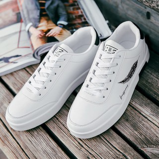 ภาพขนาดย่อของสินค้ารองเท้าลำลองกันน้ำกันลื่นสไตล์เกาหลี แฟชั่นกีฟาวิ่งรองเท้านักเรียนรองเท้าสีขาวรองเท้าผู้ชาย (สีขาวดำ)