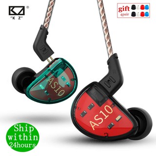 Kz AS10 ชุดหูฟังไดรเวอร์ 5 สมดุล HIFI เสียงเบส มอนิเตอร์เพลงทั่วไป ZS10 ZST BA10 ES4 AS16