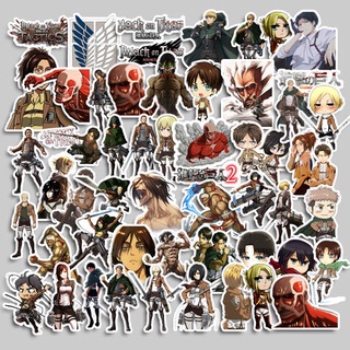 50 ชิ้น สติกเกอร์ ลาย ผ่าพิภพไททัน Attack On Titan มีกาวในตัว สําหรับติดตกแต่งผนังบ้าน โน้ตบุ๊ก แล็ปท็อป