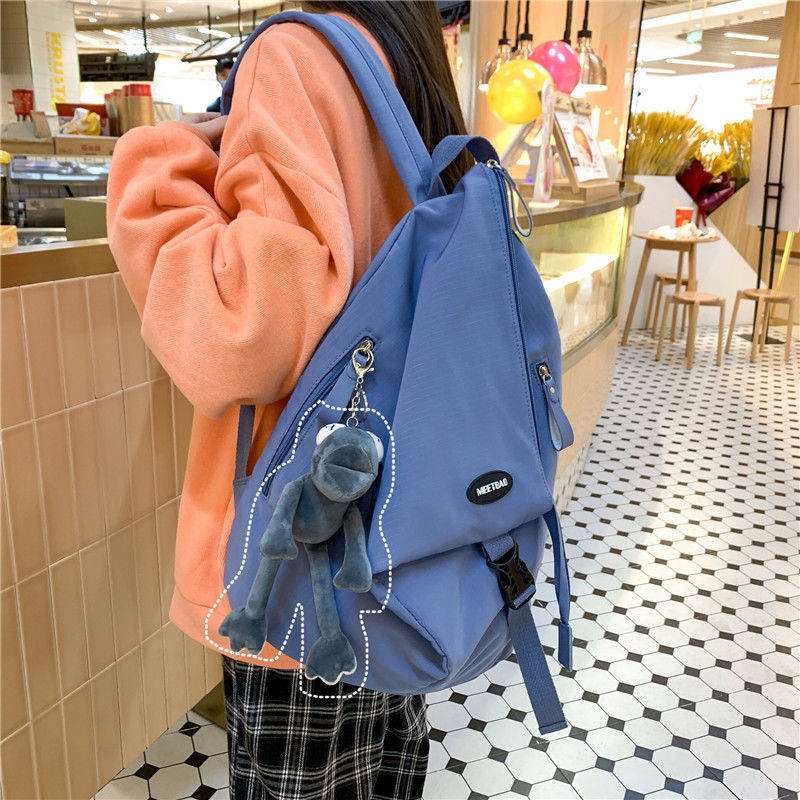 กระเป๋าสะพายหลัง-เป้-ญี่ปุ่นที่เรียบง่ายสบายๆความจุขนาดใหญ่กระเป๋าแฟชั่นหญิงถนนน้ำขึ้นน้ำลงโรงเรียนมัธยมนักเรียนมัธยมกร