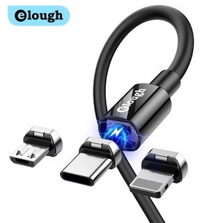 Elough 【รับประกัน 12 เดือน】สายชาร์จแม่เหล็ก Usb Micro Usb Type C สําหรับชาร์จโทรศัพท์มือถือ