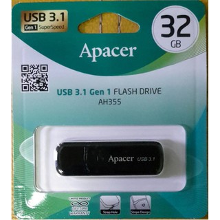 สินค้า Apacer 32GB FLASH DRIVE (แฟลชไดร์ฟ)  (AH355) น้ำเงิน ruby blue USB 3.1