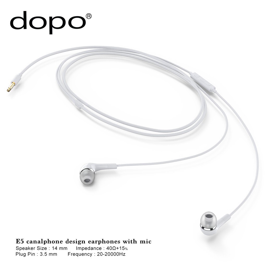 dopo-e5-white-canalphone-design-earphones-with-mic-หูฟังพร้อมไมค์-รองรับการใช้งานกับอุปกรณ์ทุกรุ่น-รับประกัน-6-เดือน