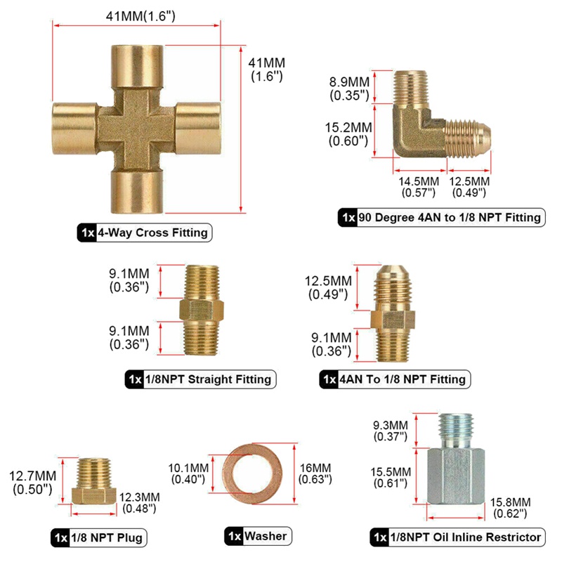 ชุดสายน้ํามันเทอร์โบ-1-8-npt-4an-t3-t4-t3-t4-t04e-t70-t66-t67-gt35-gt45