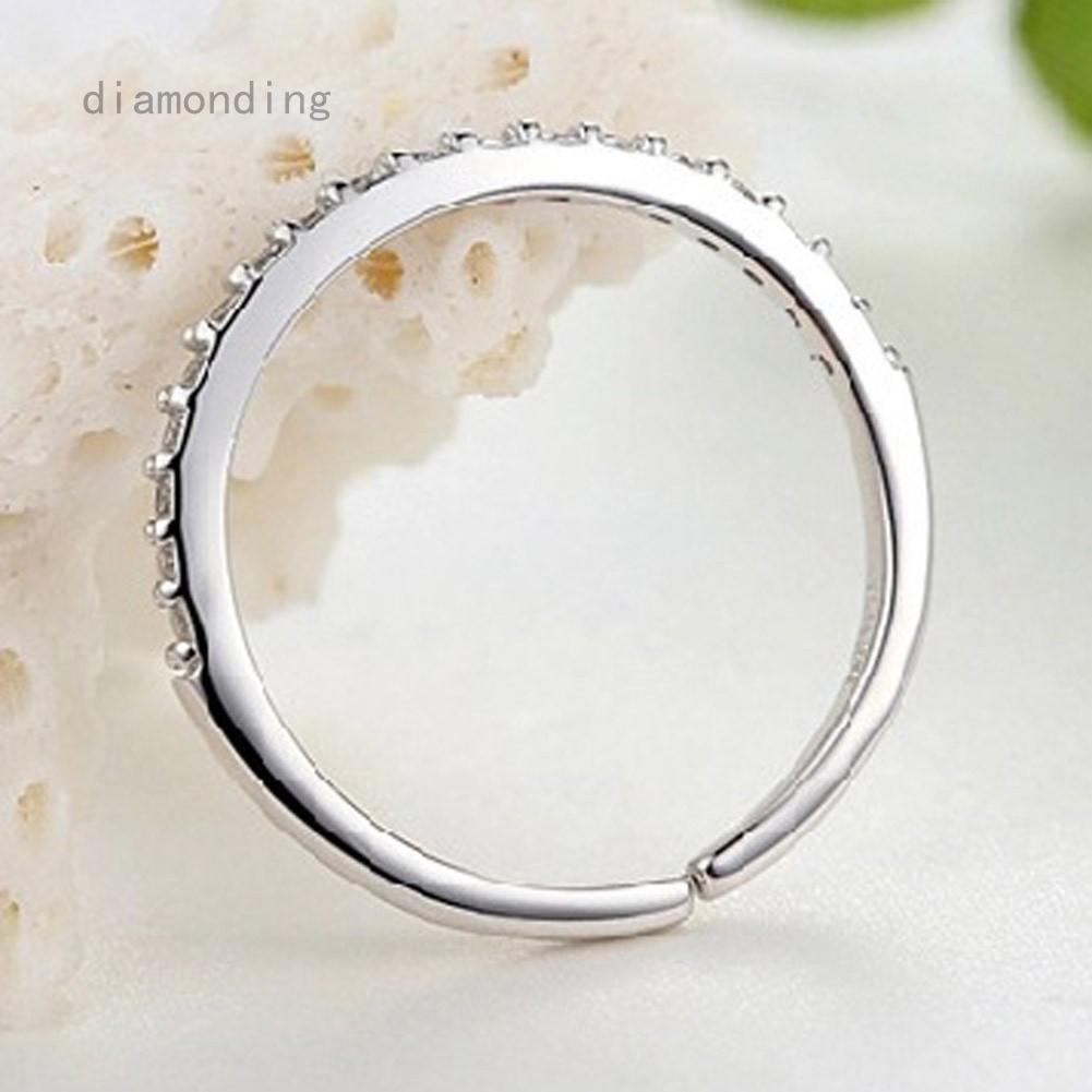 diamonding แหวนเพชรประดับเพชรแบบปรับได้สำหรับผู้หญิง