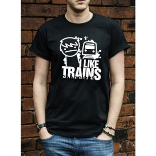 เสื้อยืด ผ้าฝ้าย พิมพ์ลายกราฟฟิค I Like Trains Train Asdfmovie Asdf แฟชั่นสําหรับผู้ชาย