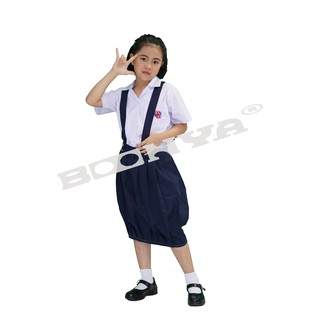 เสื้อนักเรียนหญิง คอฮาวายหูบ่าแขนเรียบ กระเป๋าบน ตรา BOONYA