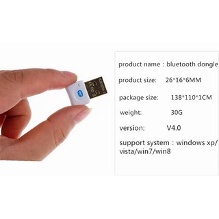 ภาพขนาดย่อของภาพหน้าปกสินค้าใหม่ล่าสุด  ตัวรับสัญญาณบลูทูธ CSR Bluetooth 4.0 USB adapter for PC LAPTOP WIN XP VISTA 7 (Black) จากร้าน xe.accessories บน Shopee ภาพที่ 6