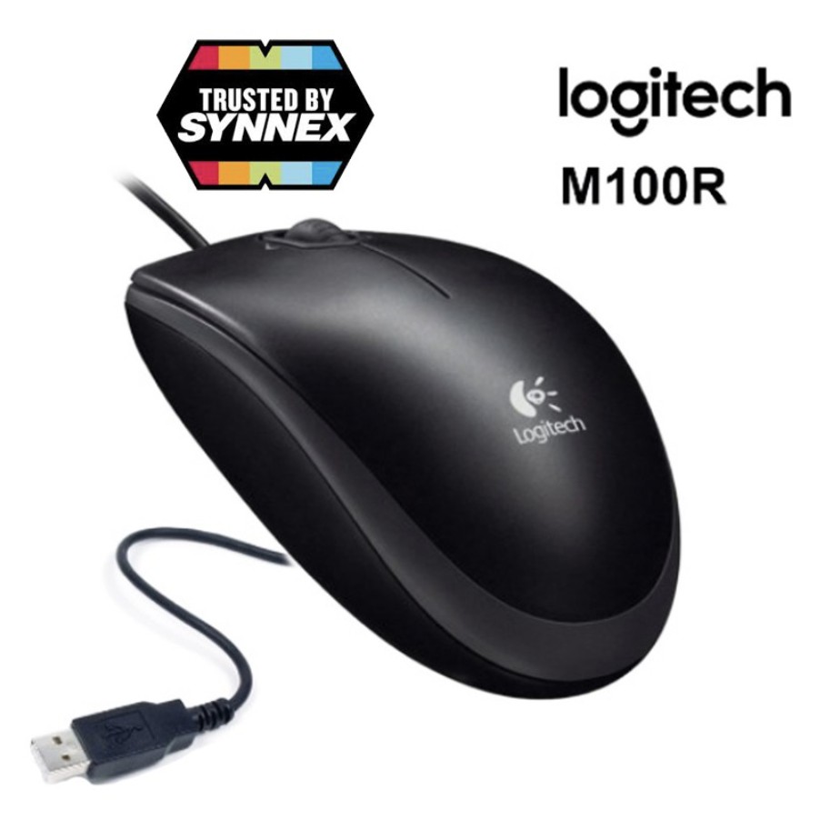 LOGITECH MOUSE รุ่น M100R USB OPTICAL (BLACK) | Shopee Thailand
