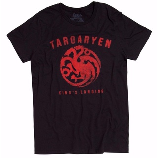 เสื้อยืดผ้าฝ้ายพิมพ์ลายขายดี Yuanl5 [พร้อมส่ง] เสื้อยืดผ้าฝ้าย 100% พิมพ์ลาย Game Of Thrones Kings Landing Targaryen Sig