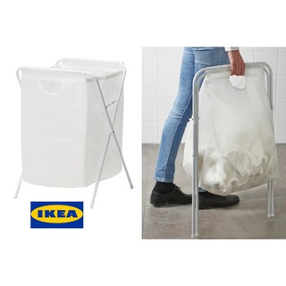 ถุงใส่ผ้าซักมีโครงขาตั้ง, ขาวIKEA