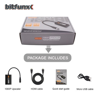 Bitfunx ตัวแปลง HDMI เป็น Sega Saturn SS 1080p Upscaler 4:3/16:9 สวิตช์อัตราส่วนภาพ S-Input วิดีโอ