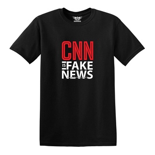 เสื้อยืดผ้าฝ้ายพิมพ์ลาย เสื้อยืดคอกลม ผ้าฝ้าย พิมพ์ลาย CNN is Fake News สําหรับผู้ชาย