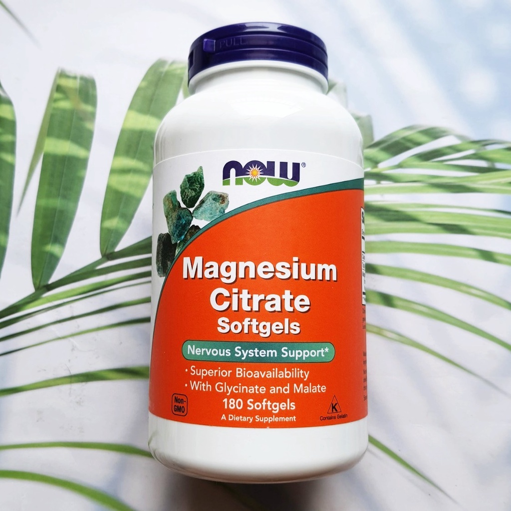 (NOW Foods®) Magnesium Citrate 180 Softgels แมกนีเซียม ซิเตรต | Shopee ...
