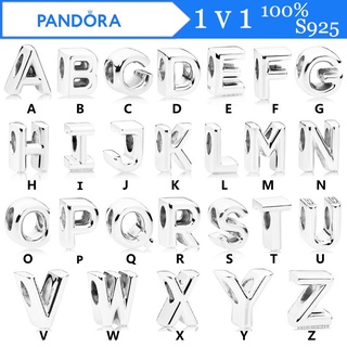 Pandora สร้อยข้อมือเงินสเตอร์ลิง S925 ลายตัวอักษร 26 ตัว เข้ากับทุกชุด ของขวัญวันเกิด สําหรับสุภาพสตรี p825