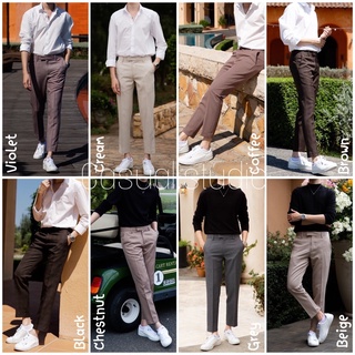 สินค้า [NEW] <8สี> กางเกงแสล็คผ้าวูล และผ้ายืด by casual.studio23