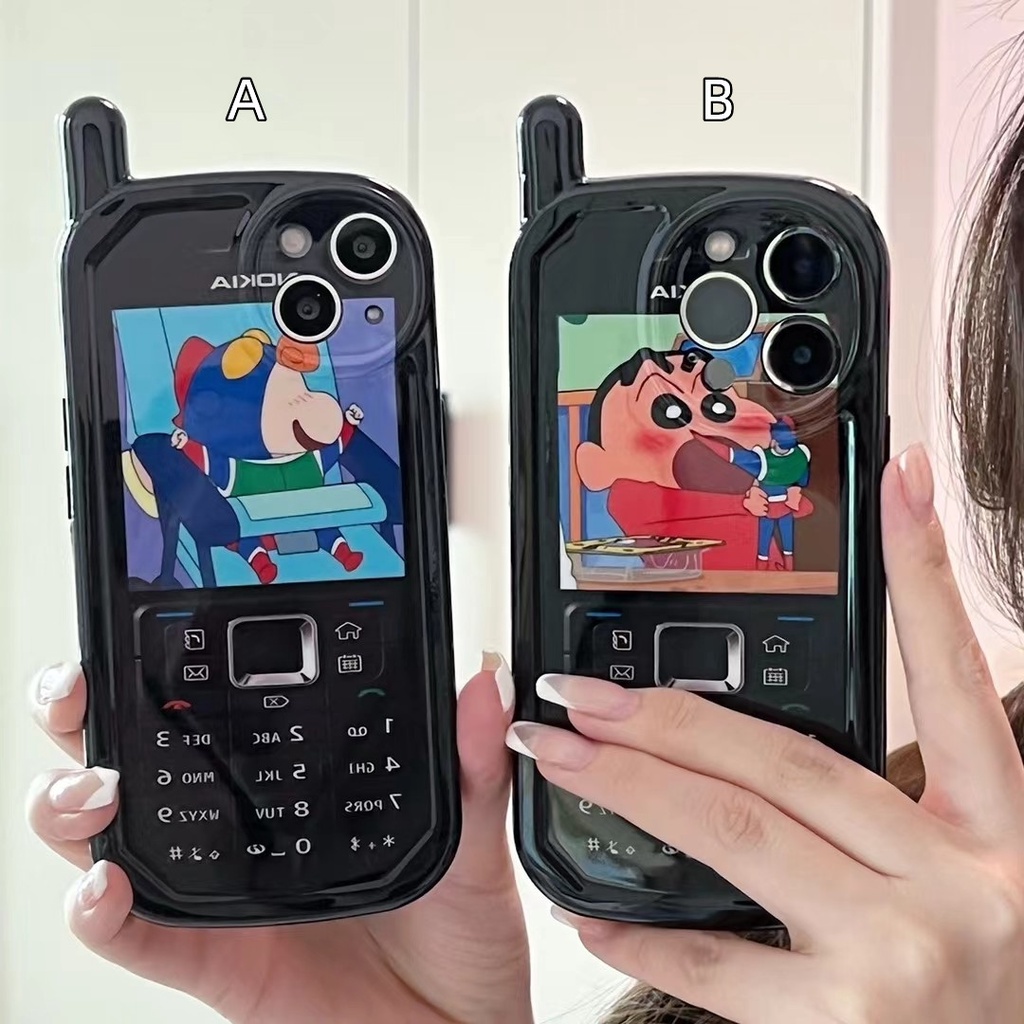 ภาพหน้าปกสินค้าเคสไอโฟน 13 11 8พลัส เครยอนชินจัง NOKIA โทรศัพท์มือถือ น่ารัก การ์ตูน เคส iphone 13 12 11 pro max Xr Xs X 7 8 plus case