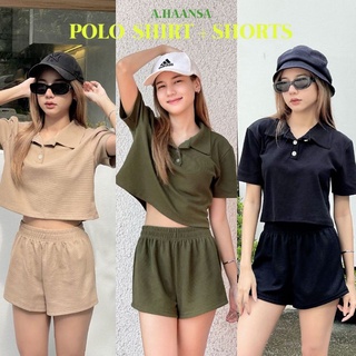 Polo Shirt and Shorts - ชุดเสื้อโปโล+กางเกงขาสั้น ผ้าวาฟเฟิล