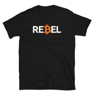 คอลูกเรือเสื้อยืดคอกลมขายดี เสื้อยืด พิมพ์ลายสกุลเงิน Bitcoin Rebel BTC GGgkki96CCekdc72 สไตล์คลาสสิกผ้าฝ้ายแท้