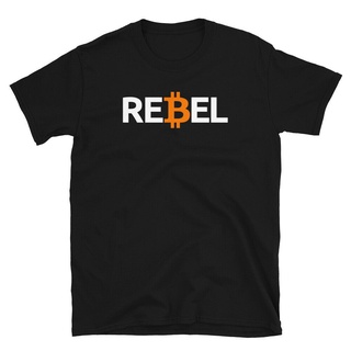 คอลูกเรือเสื้อยืดคอกลมขายดี เสื้อยืด พิมพ์ลายสกุลเงิน Bitcoin Rebel BTC GGgkki96CCekdc72 สไตล์คลาสสิกผ้าฝ้ายแท้