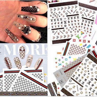 ❤️สติกเกอร์ติดเล็บ3Dแผ่นใหญ่ ลายเบรนด์เนม Luxury Nail sticker หลุยส์ กุชชี่ ชาแนล Louis Gucci Chanel