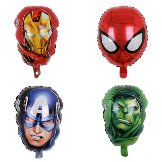 สินค้า พร้อมส่ง ลูกโป่งฟิล์มอลูมิเนียม ลาย Marvel Spiderman Iron Man Captain America Hulk สําหรับตกแต่งปาร์ตี้วันเกิดเด็ก